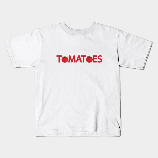 Tomatoes Typographic Logos Kids T-Shirt by DinaShalash